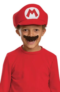 Mario Elevated Child Hat And Mustache