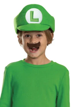 Luigi Elevated Child Hat And Mustache