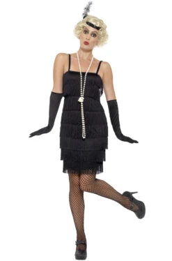 Short Flapper Dress Adult Costume (Black)